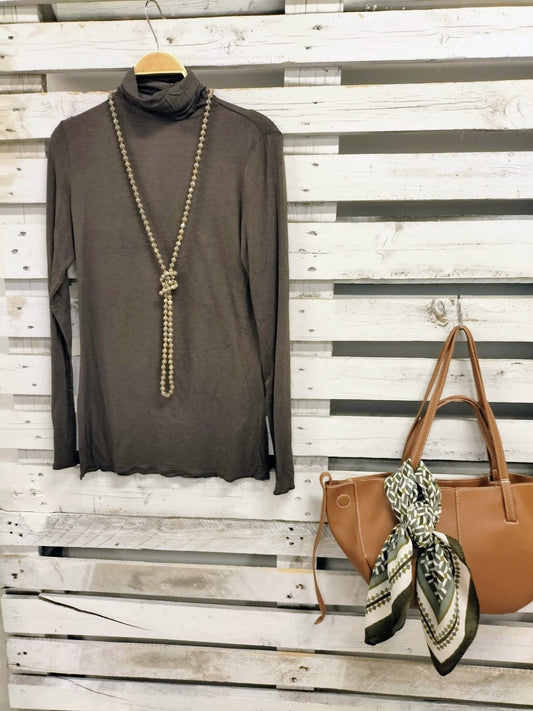 Camiseta Cashmere manga larga choco