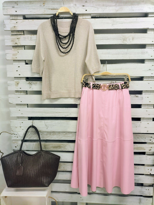 Falda Joya polipiel rosa