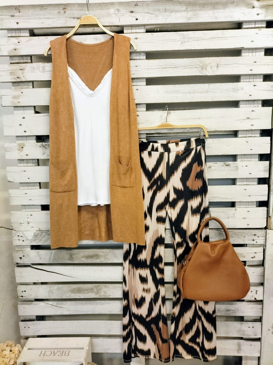 Chaleco camel punto - botanikamoda