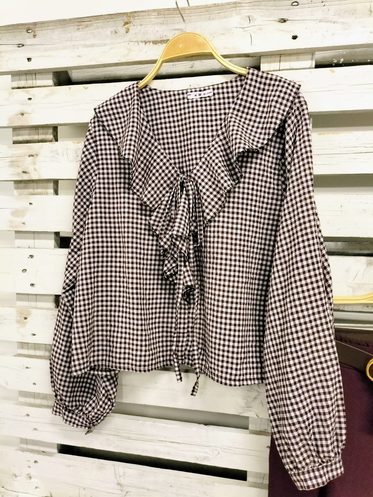 Blusa Bina vichy berenjena