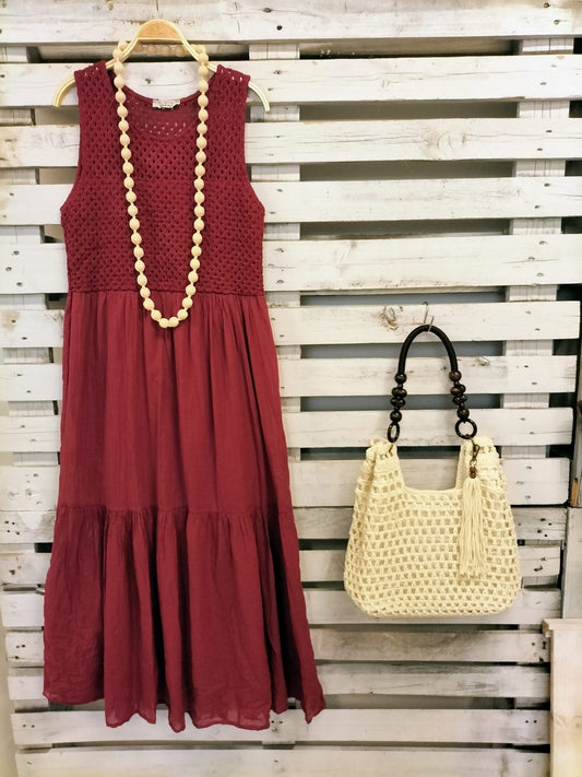 Bolso Crochet Calpe crudo - botanikamoda