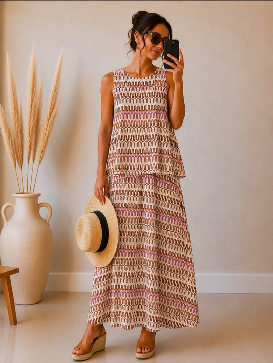 Conjunto punto suelto Chic Mison con falda