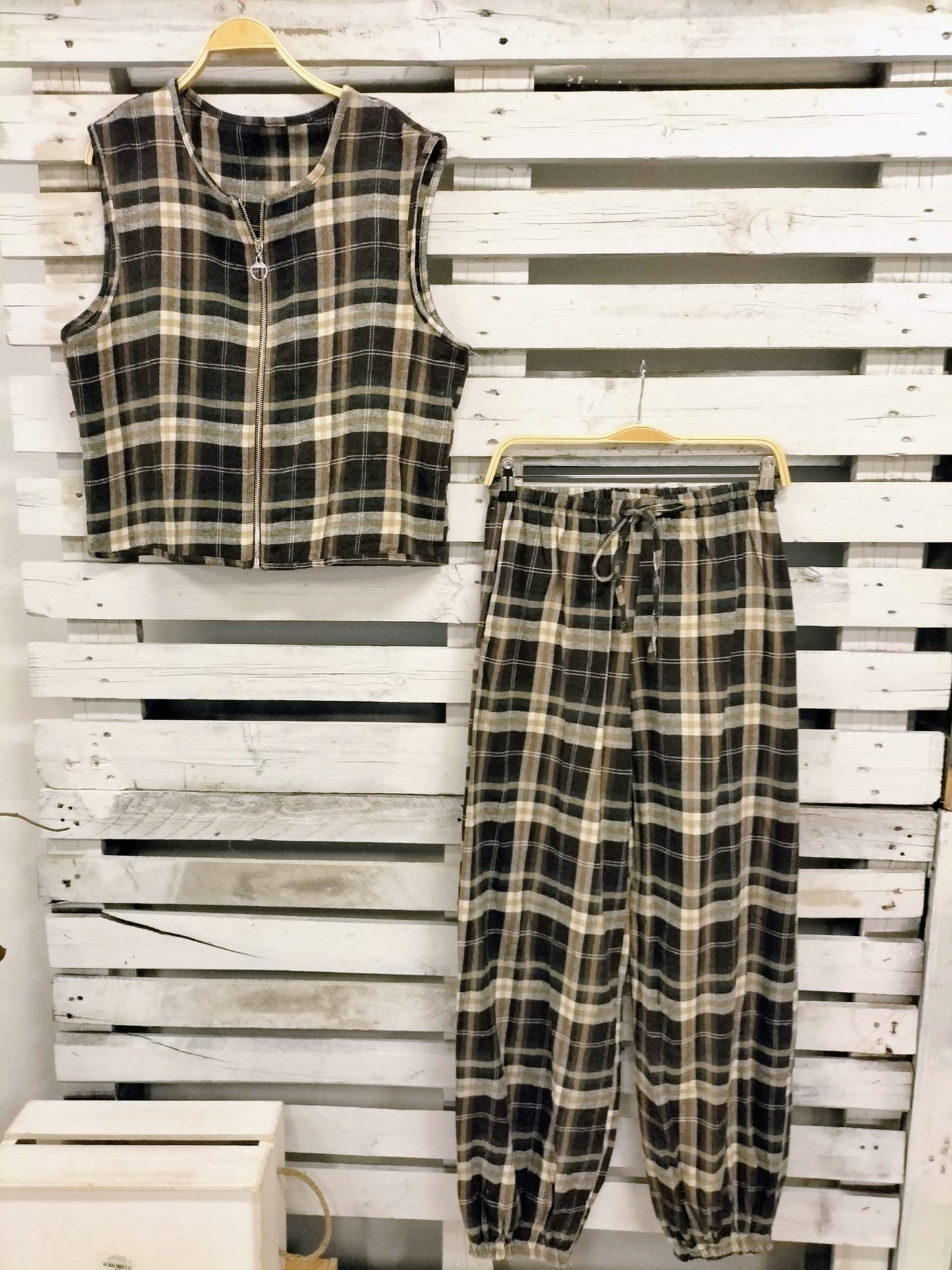 Pantalón cuadros comfy bombacho