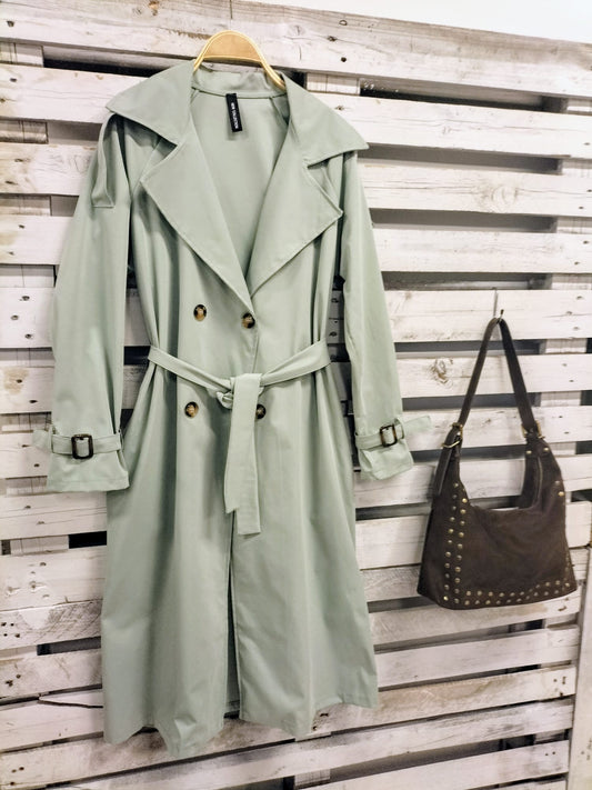 Trench CAMILA clásico verdeagua - botanikamoda