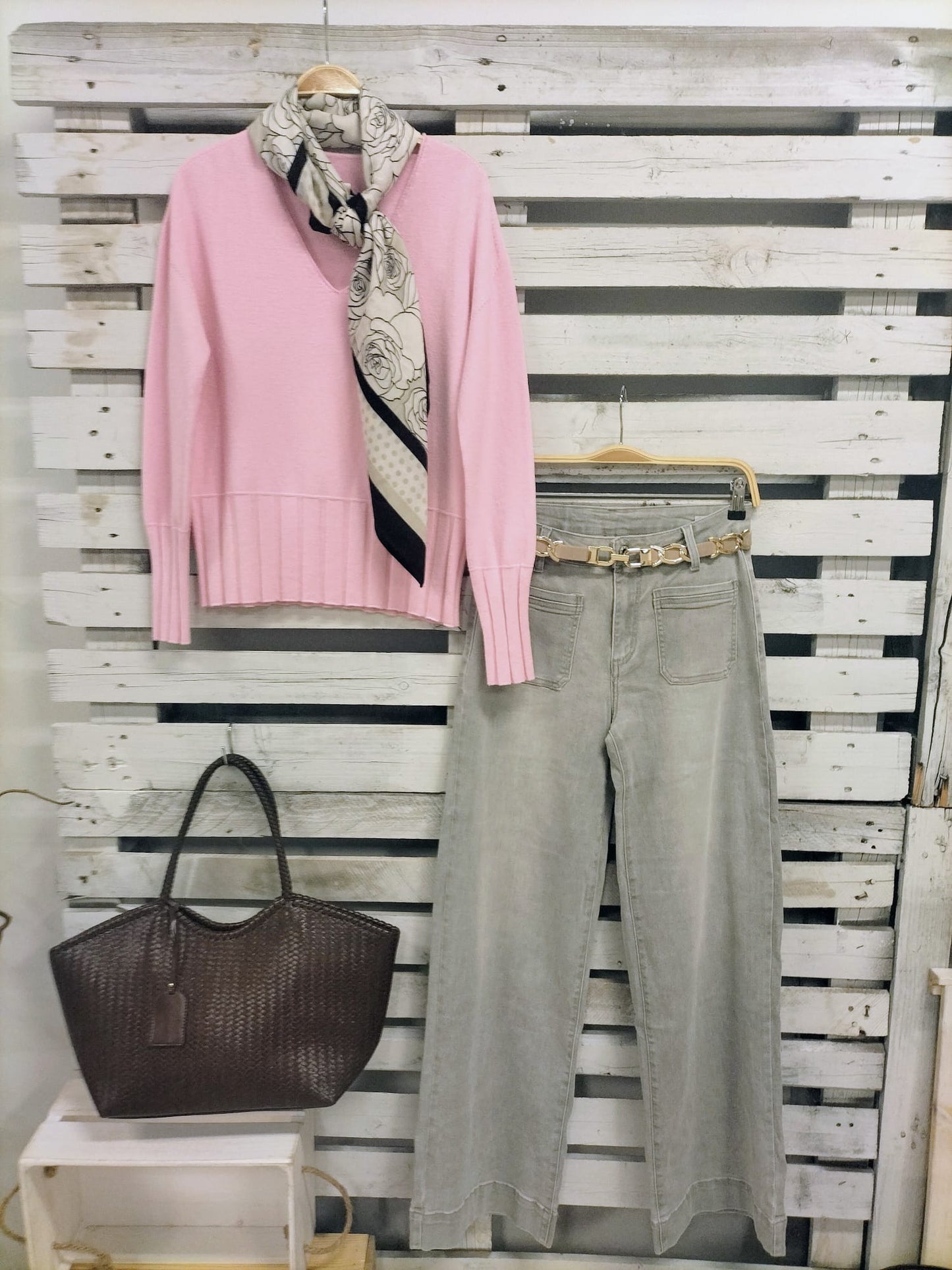 Jeans Gris Favorecedores elásticos Talla L40