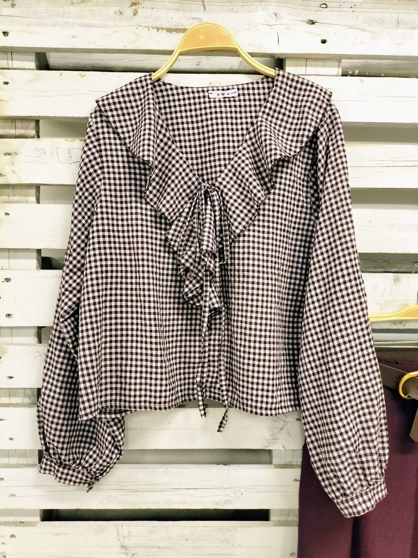 Blusa Bina vichy berenjena