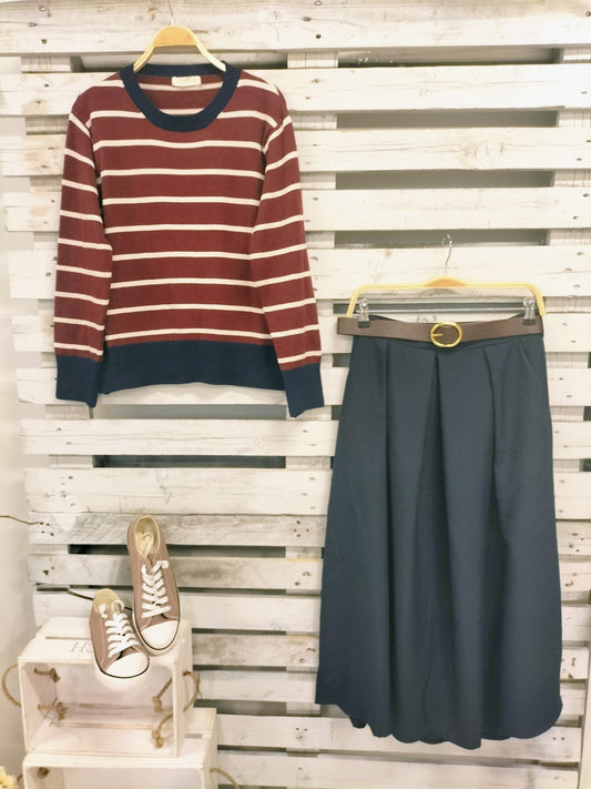 Jersey navy burdeos - botanikamoda