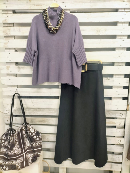 Falda Joya Ante negro - botanikamoda