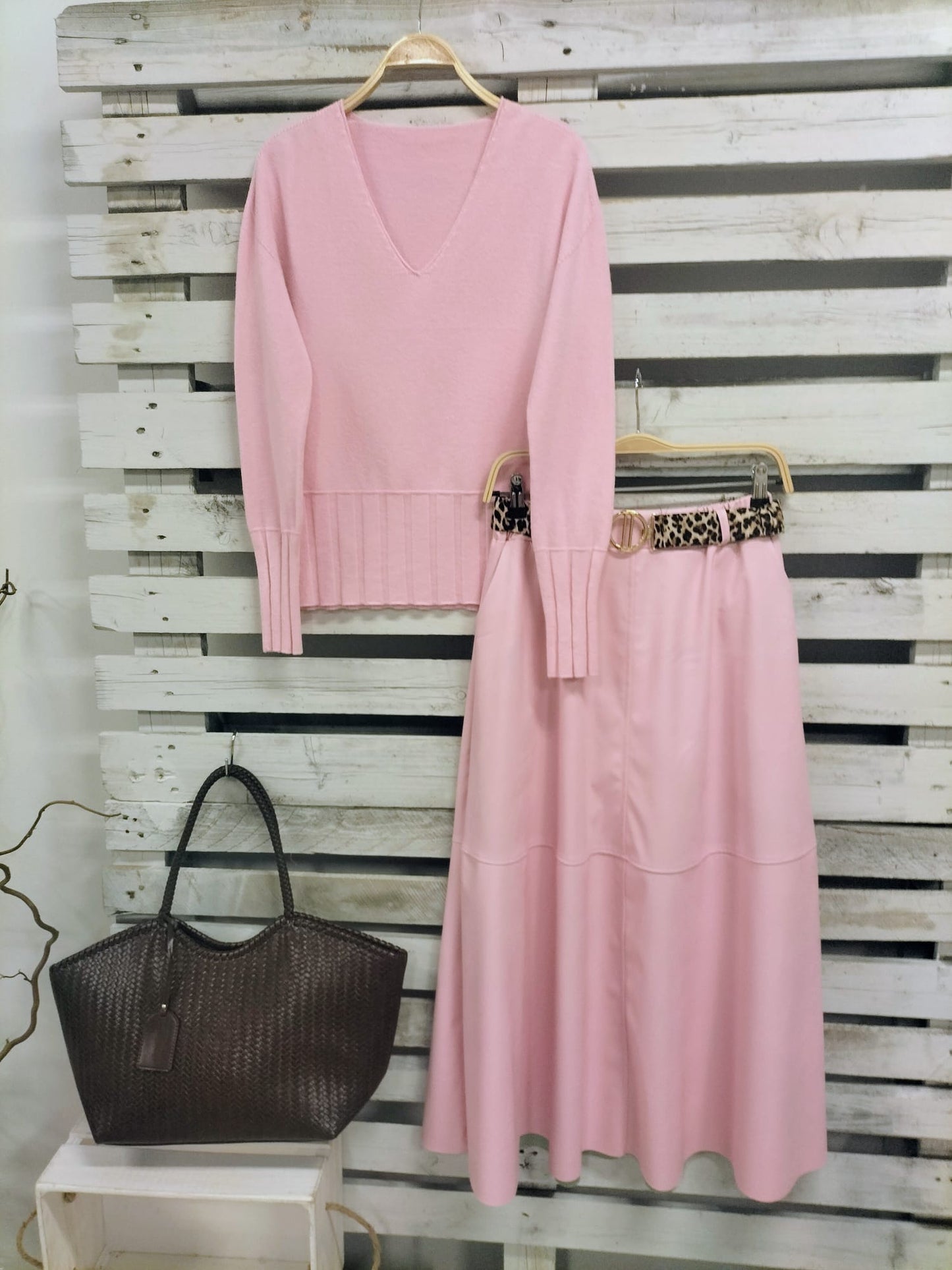 Falda Joya polipiel rosa