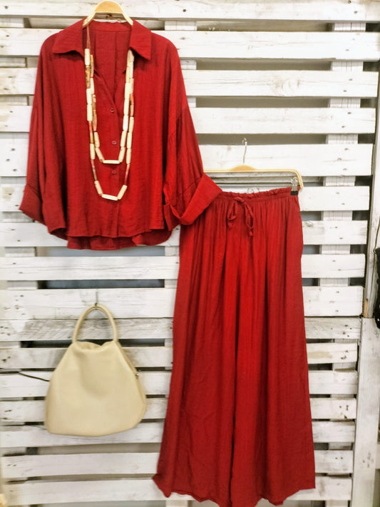 ¡Queda uno!Pantalón Soft Viscosa vino - botanikamoda