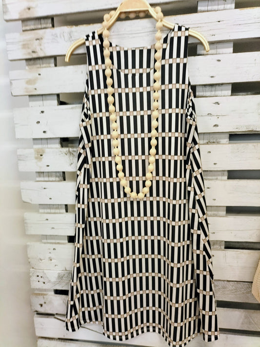 Vestido punto suelto Bicolor