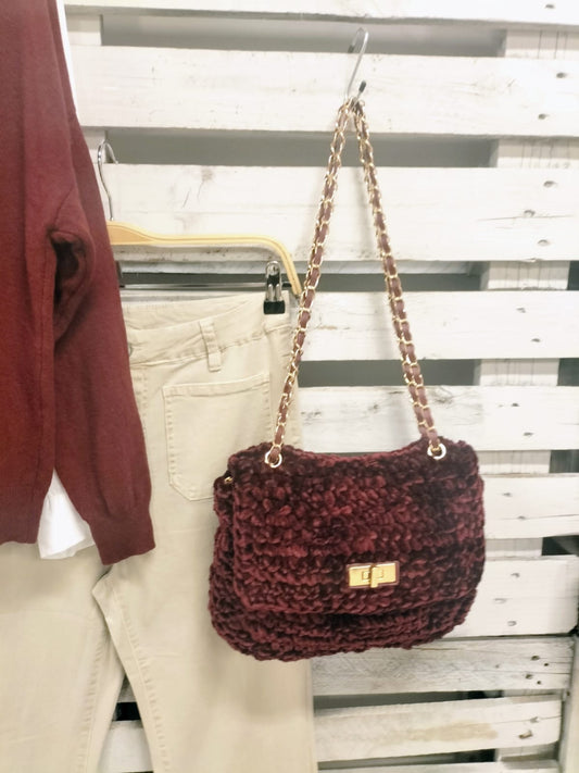 Bolso Classy velvet Burdeos