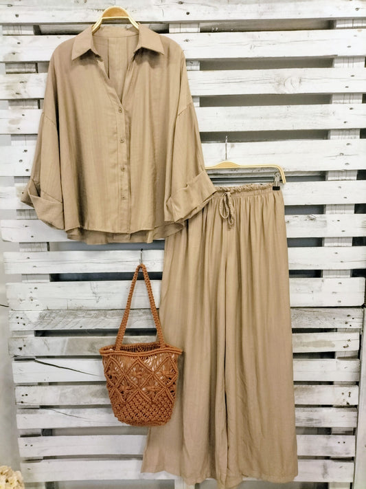 Pantalón Soft Viscosa tostado - botanikamoda