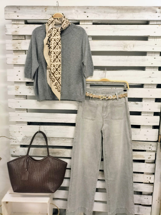 Jeans Gris Favorecedores elásticos Talla L40 - botanikamoda