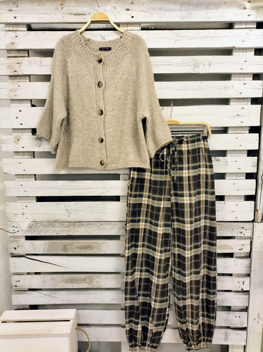 Pantalón cuadros comfy bombacho