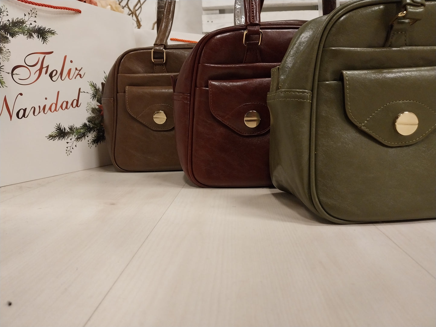 Bolso Efecto Piel burdeos