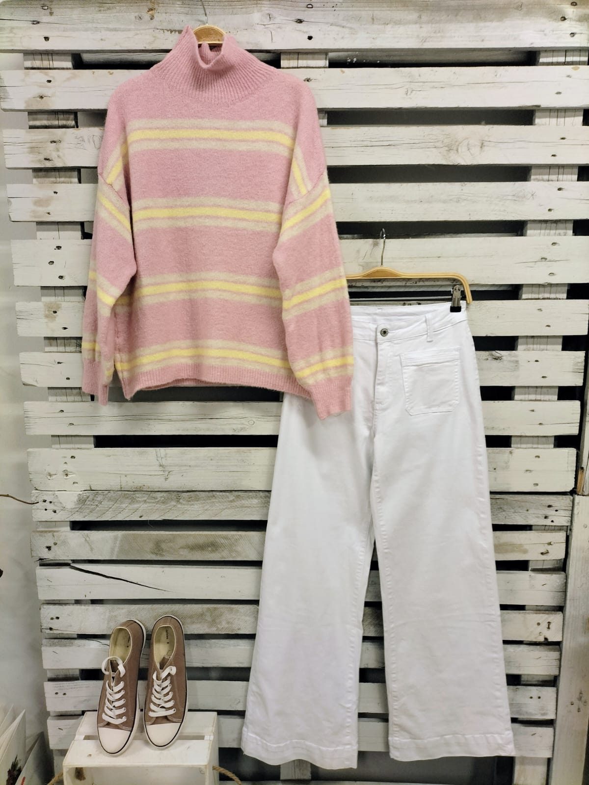 Jeans Blanco Favorecedores elásticos Talla M38