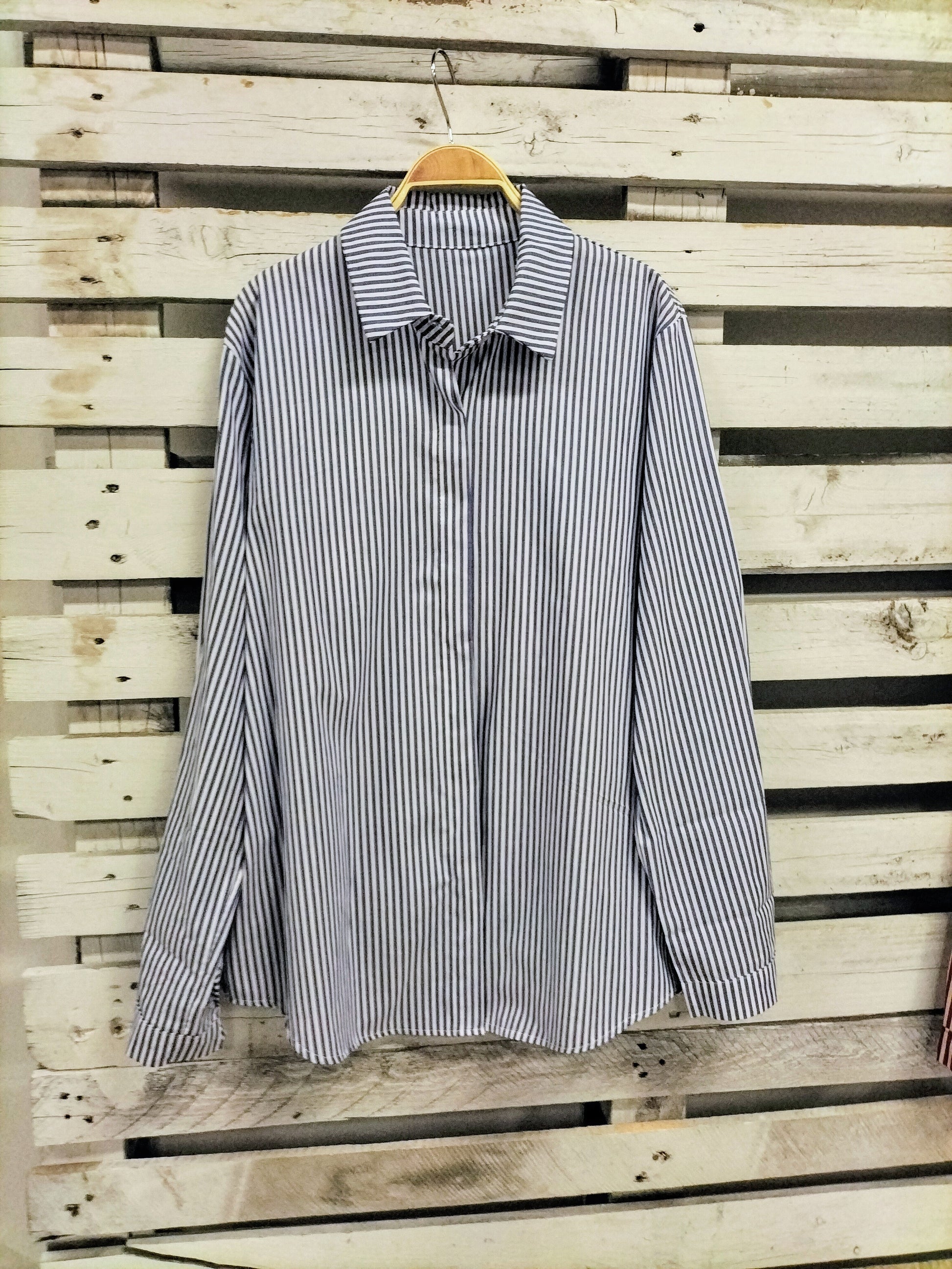 Camisa Rayas Azul - botanikamoda