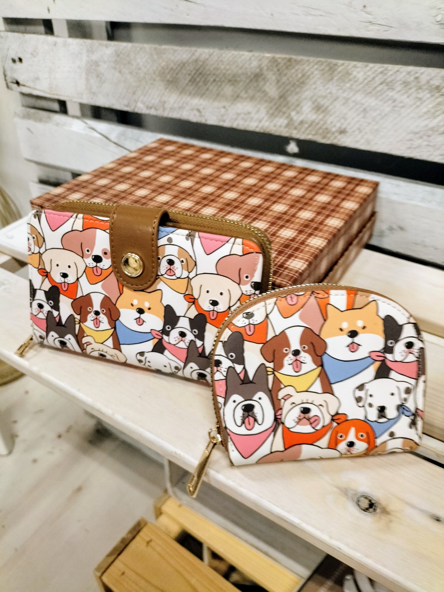 Caja regalo Cartera y monedero Perritos