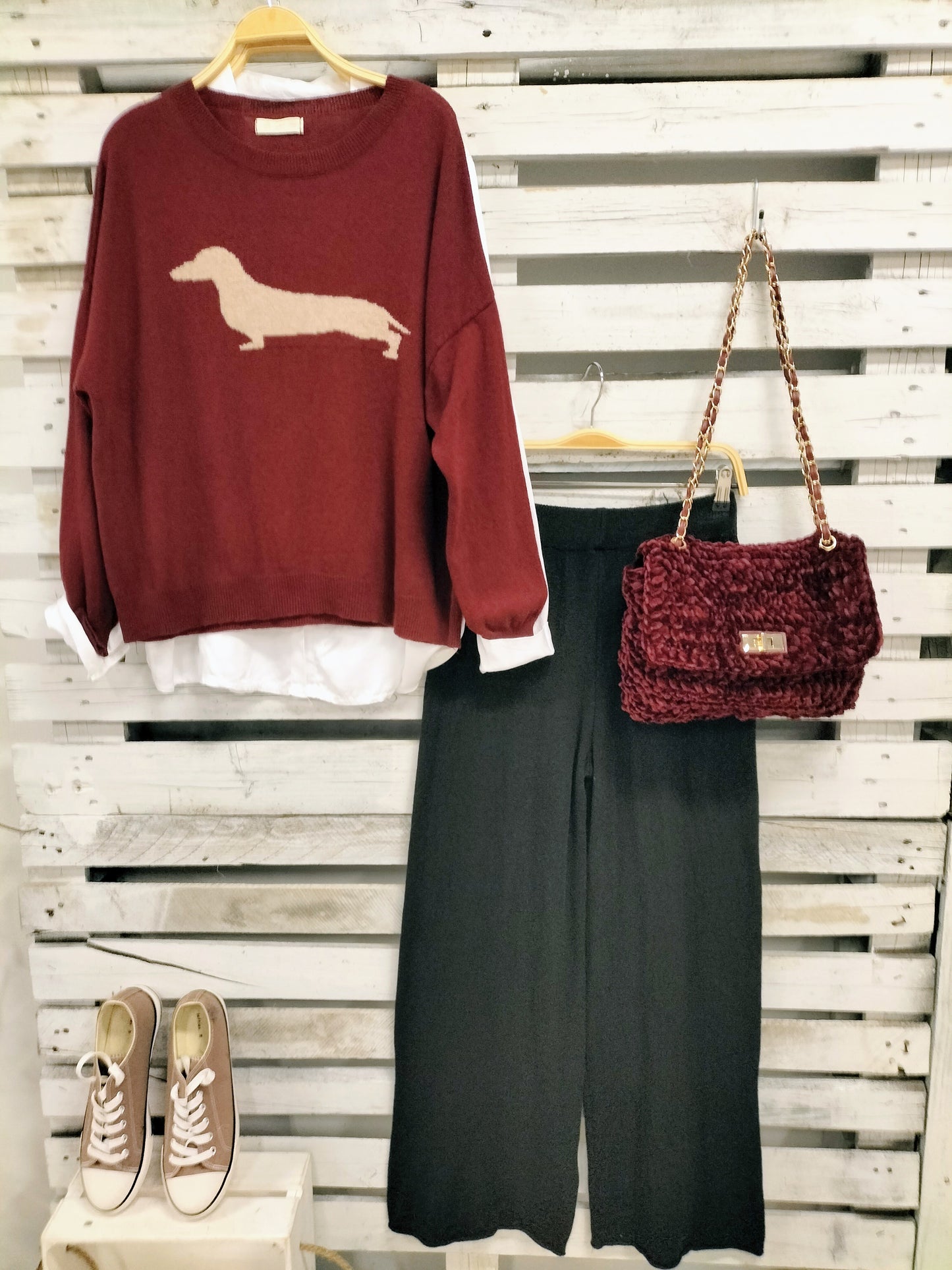 Bolso Classy velvet Burdeos