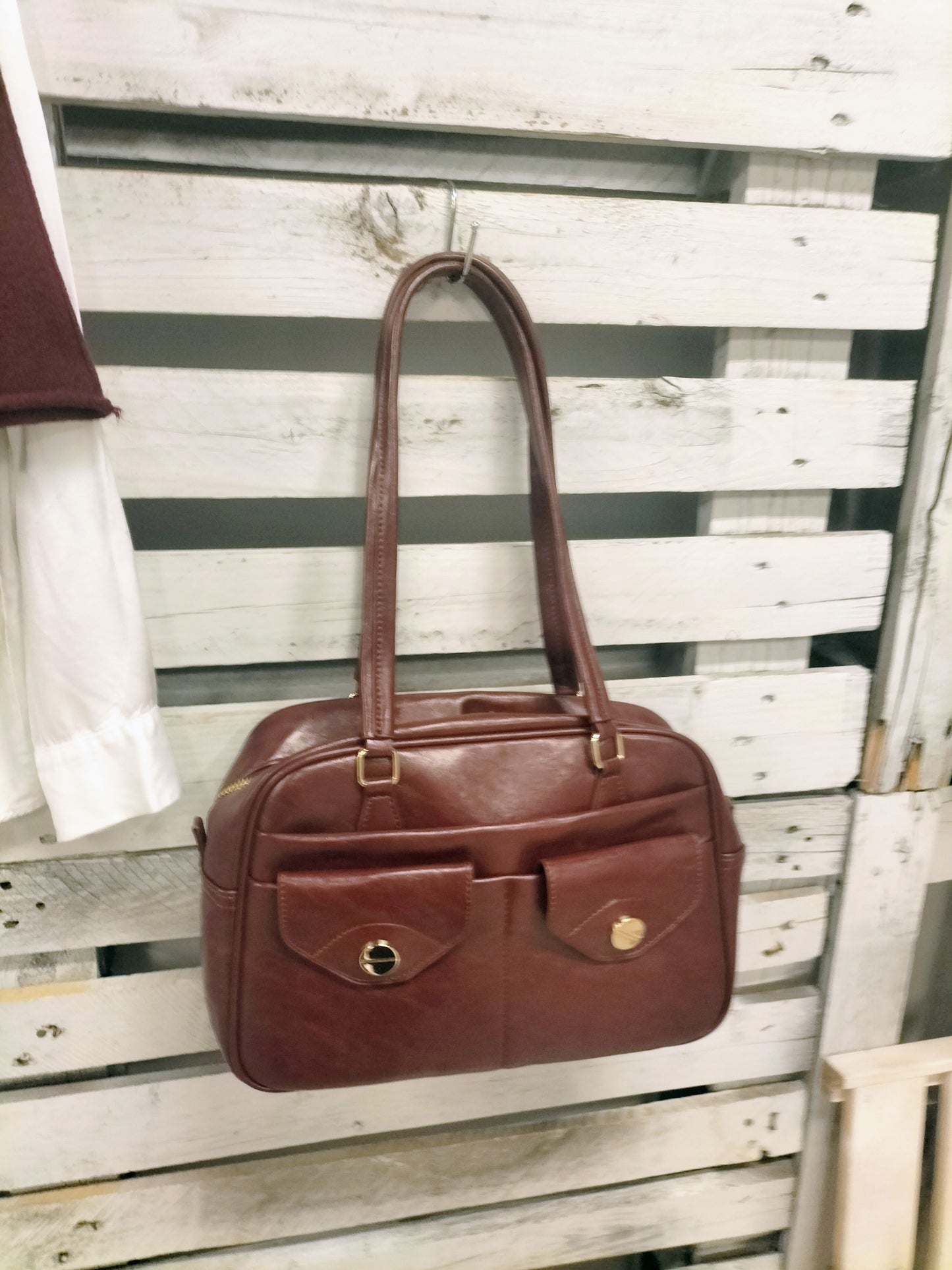 Bolso Efecto Piel burdeos