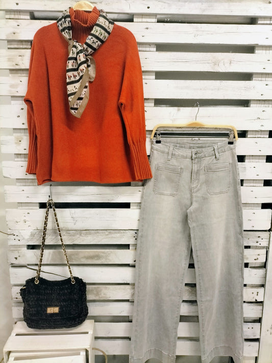 Jeans Gris Favorecedores elásticos Talla M38