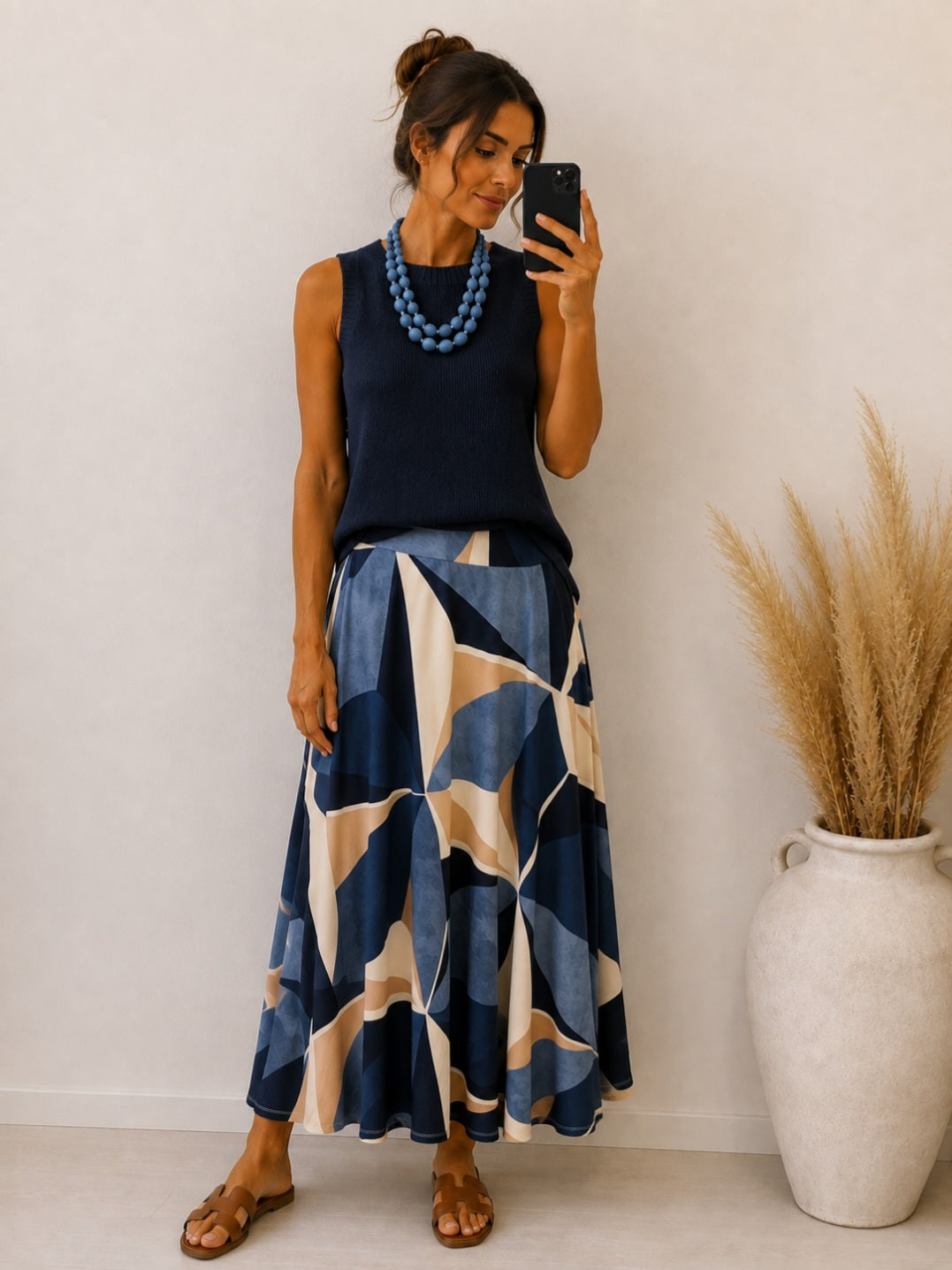 Falda Blues  punto viscosa
