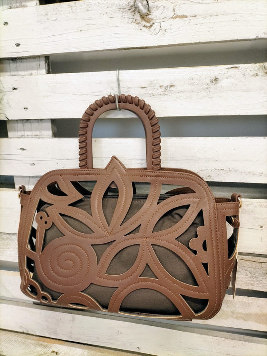 BOLSO MAGNOLIA EFECTO PIEL MARRÓN