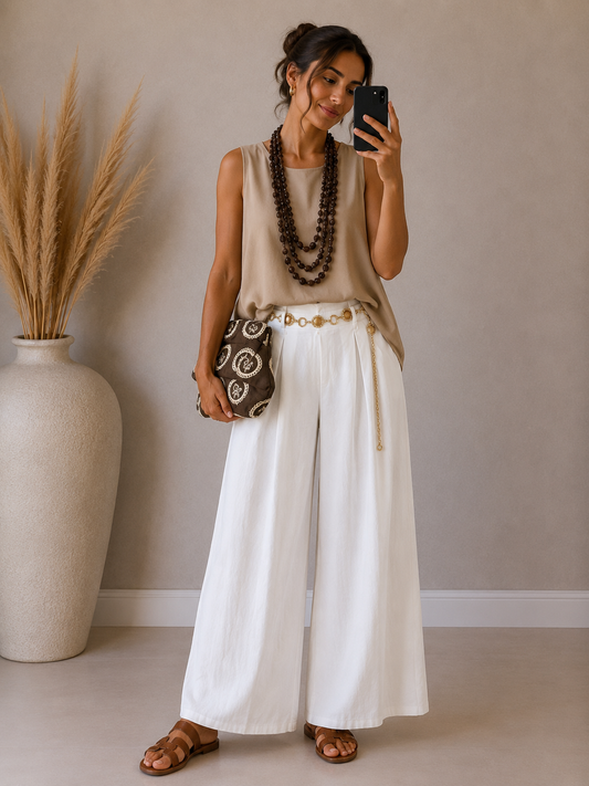 Pantalon Cotton blanco - botanikamoda