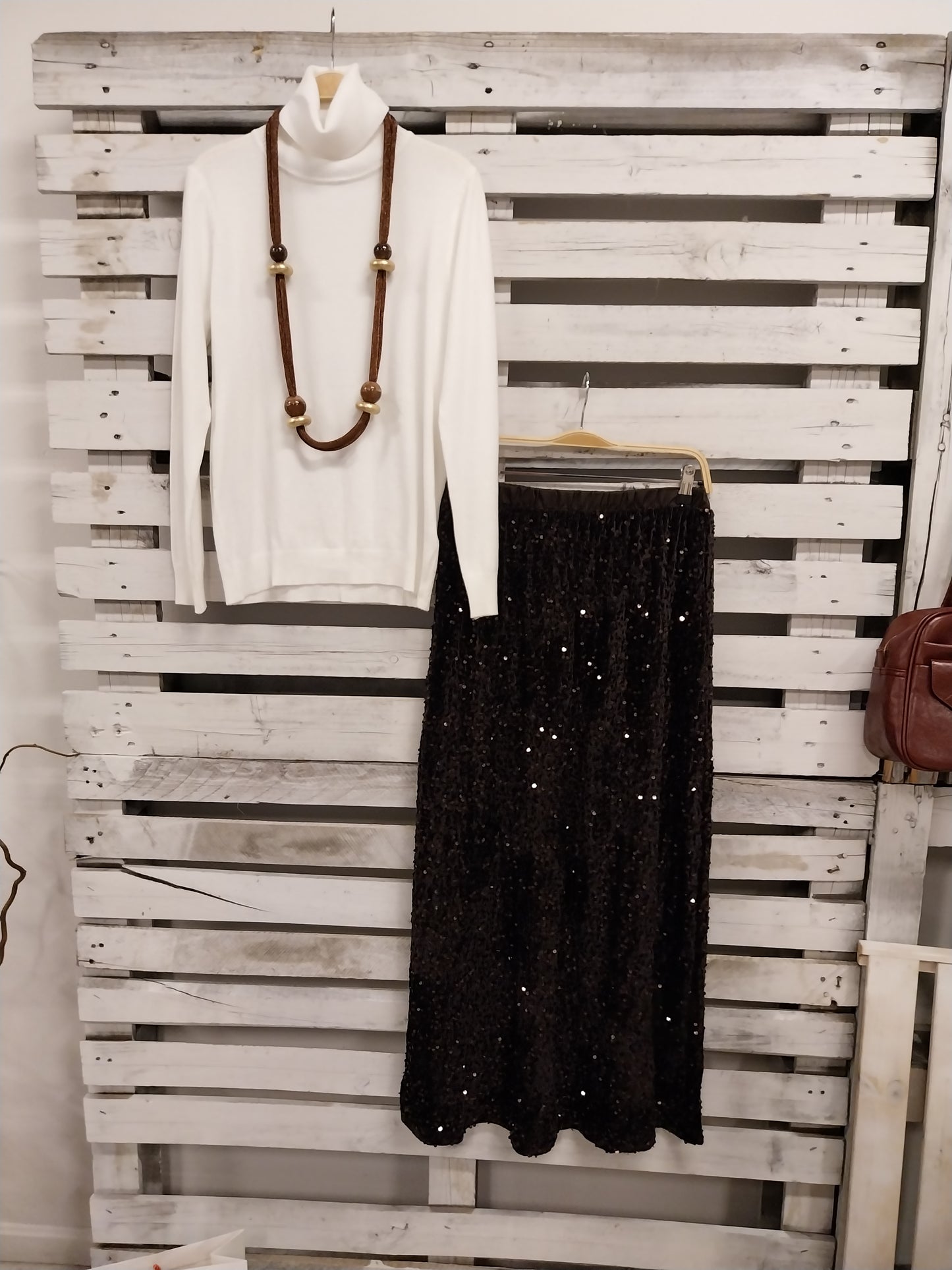 Falda Chic Joya Lentejuelas choco-Queda una