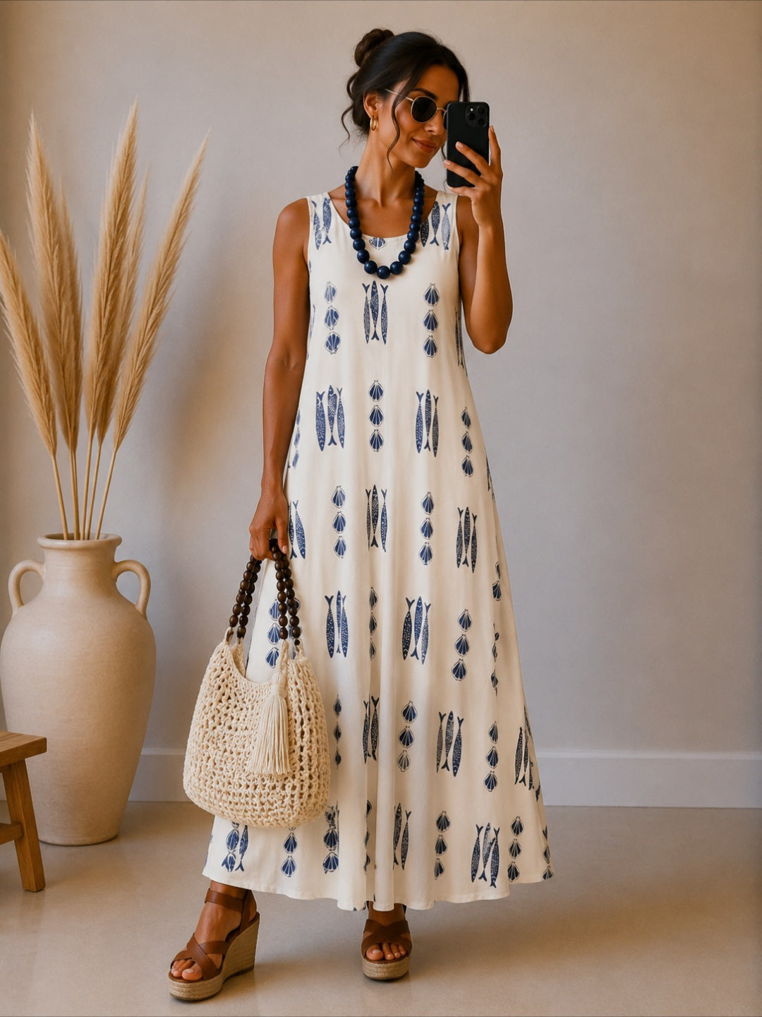 Bolso Crochet Calpe crudo - botanikamoda