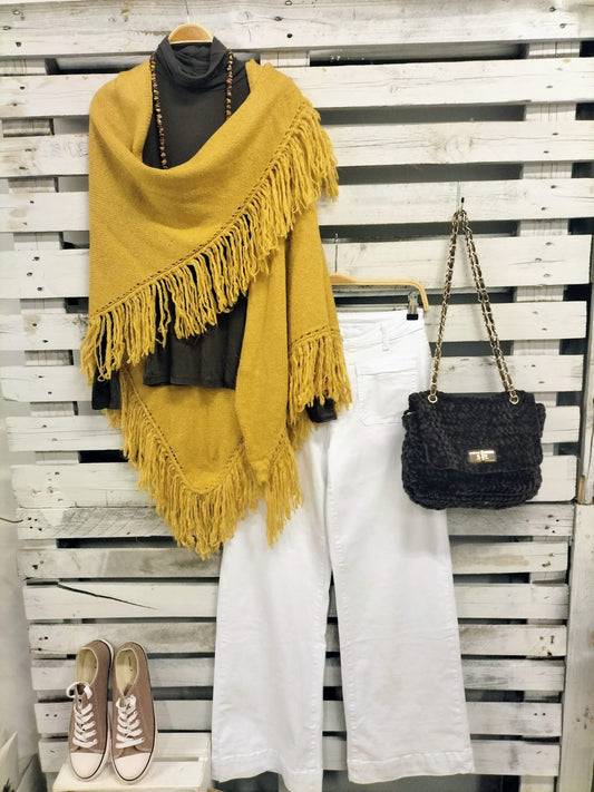 Ponchito flecos mimosa