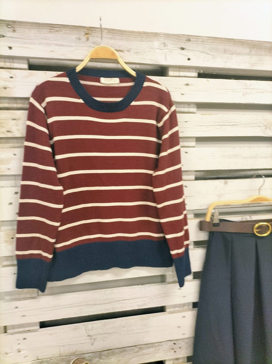 Jersey navy burdeos