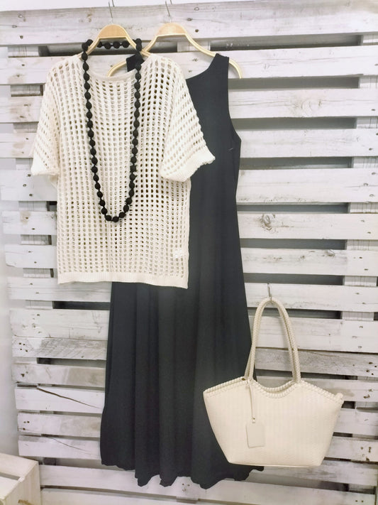 Vestido Negro punto frio - botanikamoda