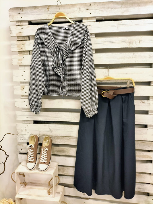 Blusa Bina vichy marino