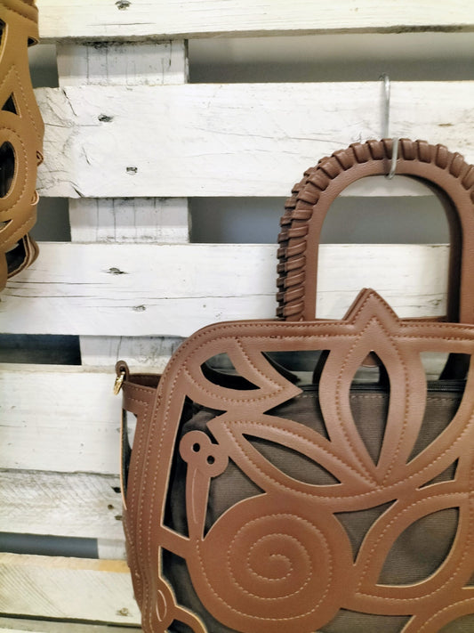 BOLSO MAGNOLIA EFECTO PIEL MARRÓN