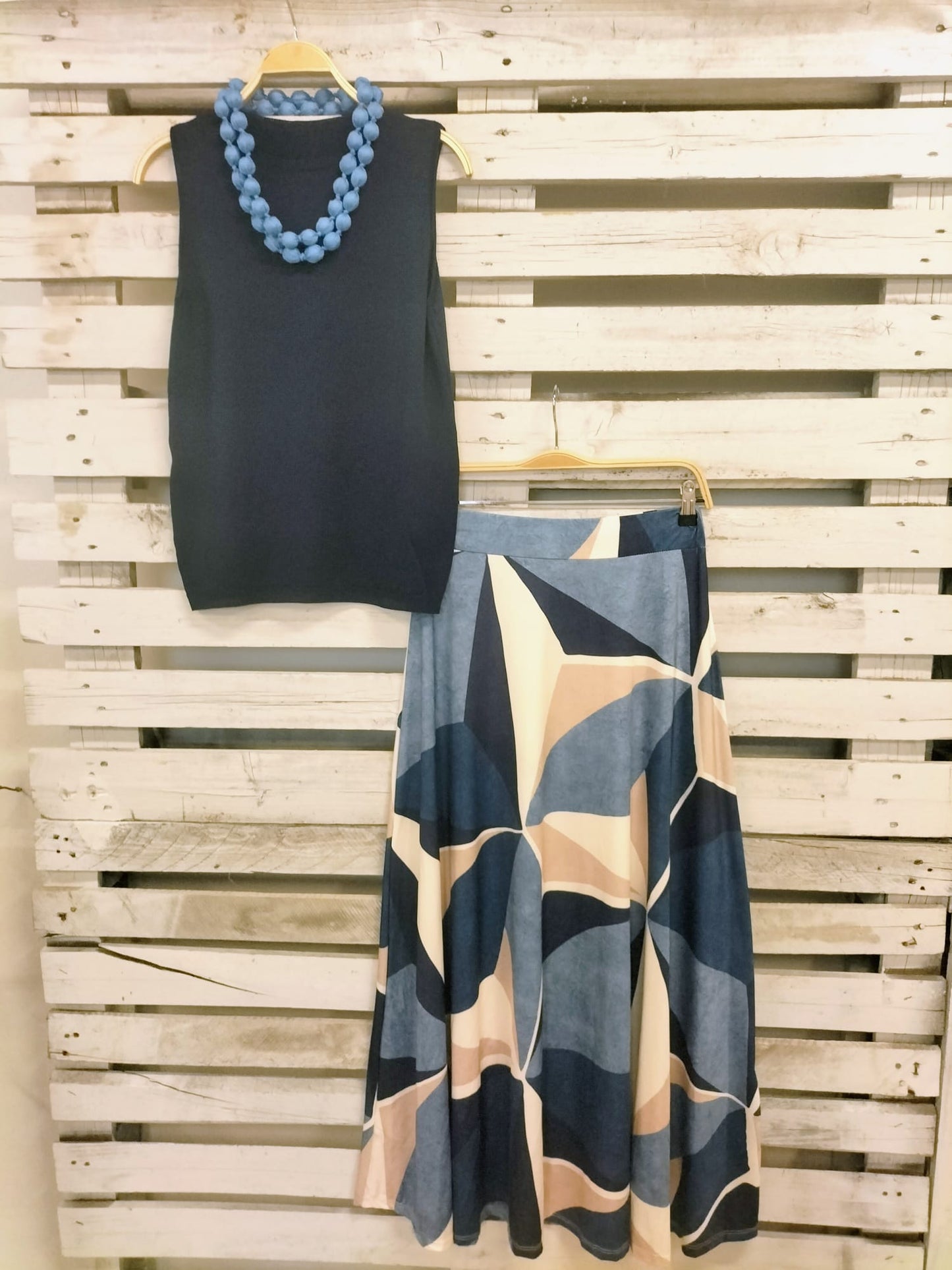 Falda Blues  punto viscosa