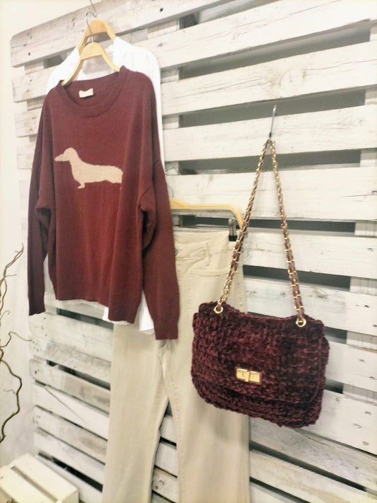 Bolso Classy velvet Burdeos