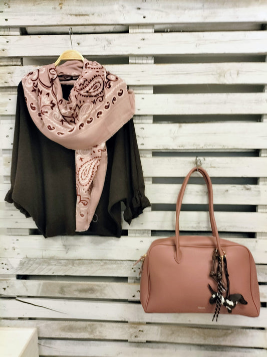 Bolso City Efecto Piel  + cuelga bolsos