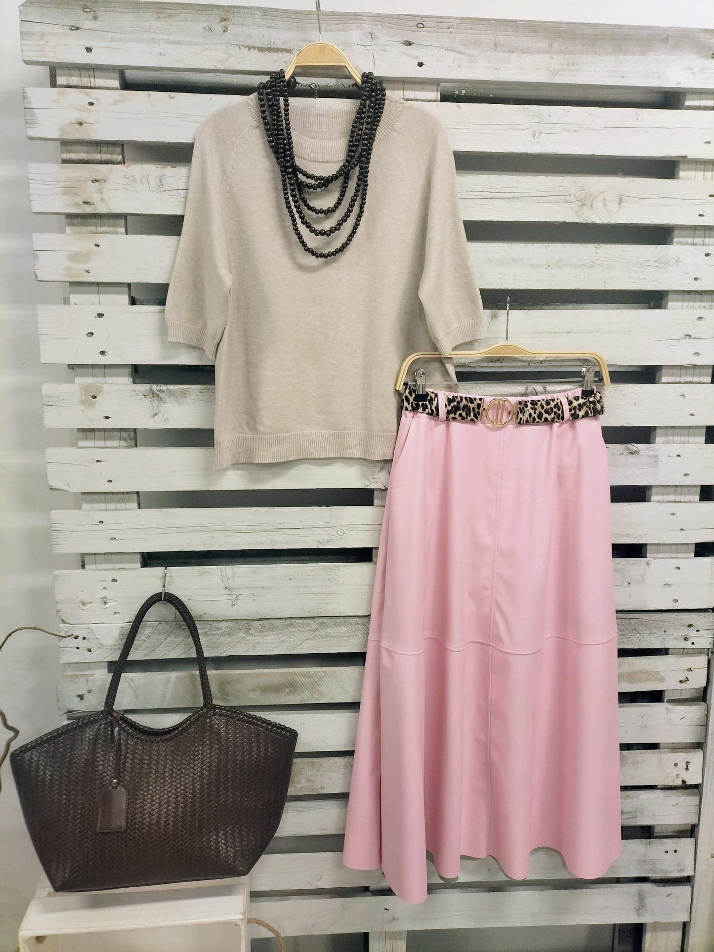 Falda Joya polipiel rosa