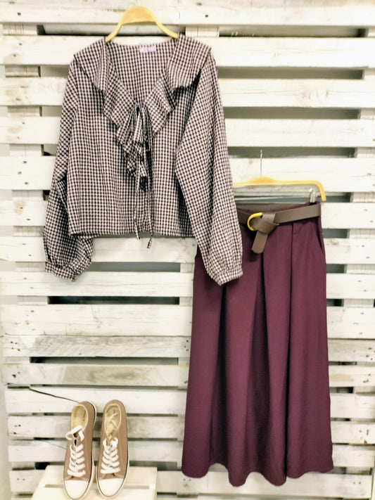 Blusa Bina vichy berenjena