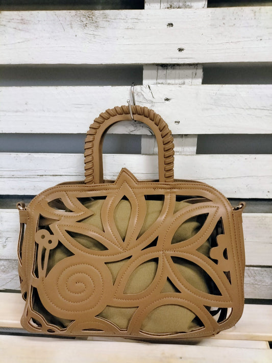 BOLSO MAGNOLIA EFECTO PIEL  TOSTADO