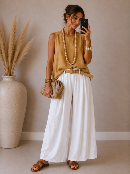 Pantalon Cotton blanco - botanikamoda