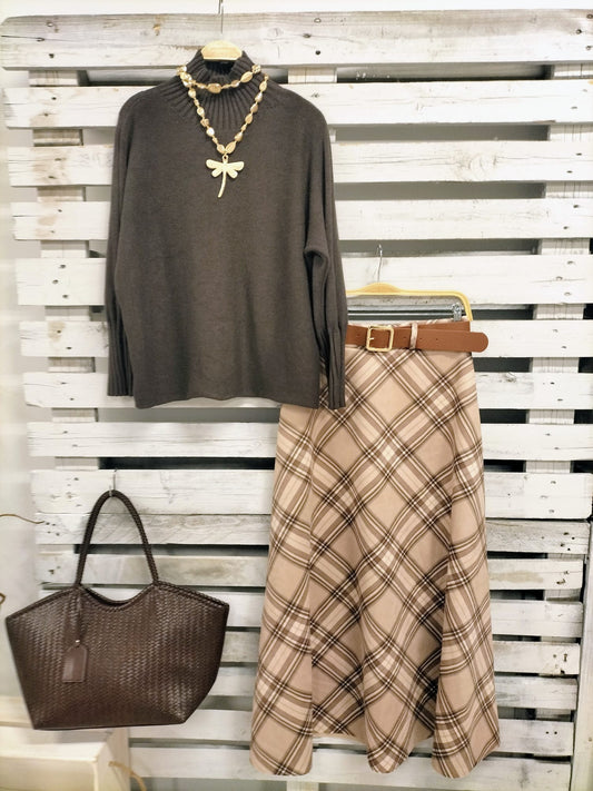 Falda Joya Ante tostado