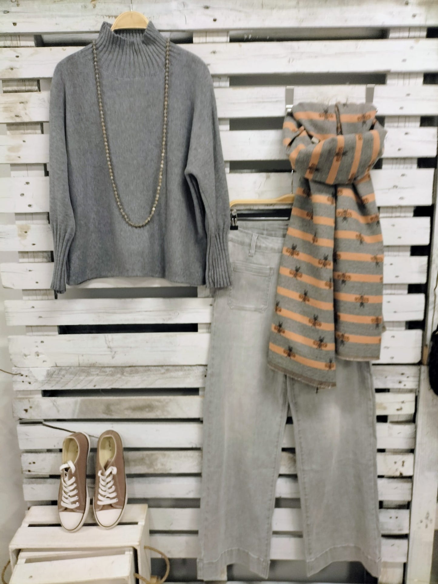 Jeans Gris Favorecedores elásticos Talla M38