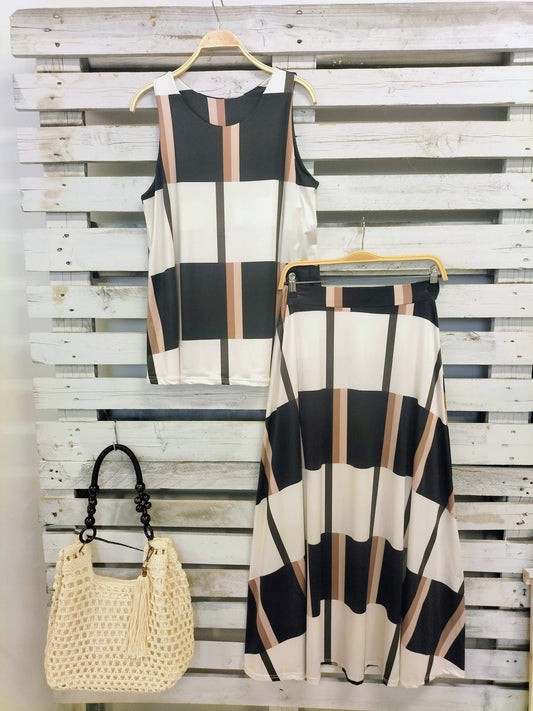 Conjunto punto suelto Chic con falda