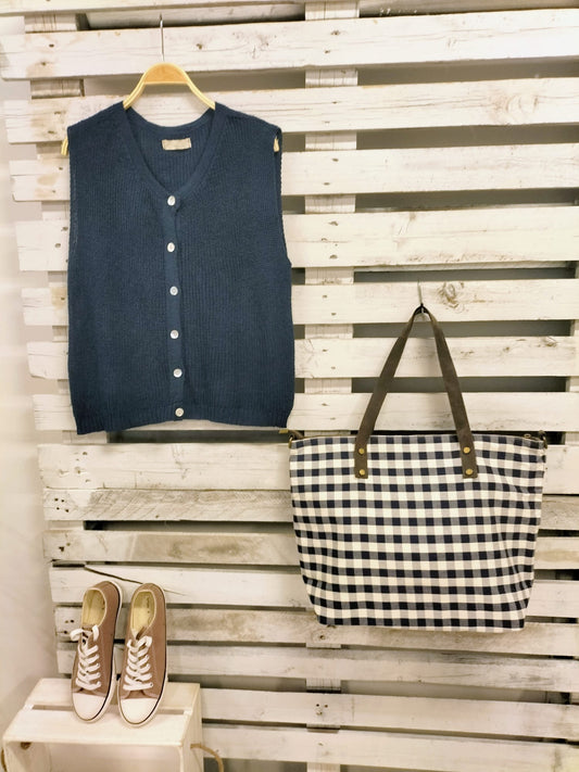 Bolso Vichy marino - botanikamoda