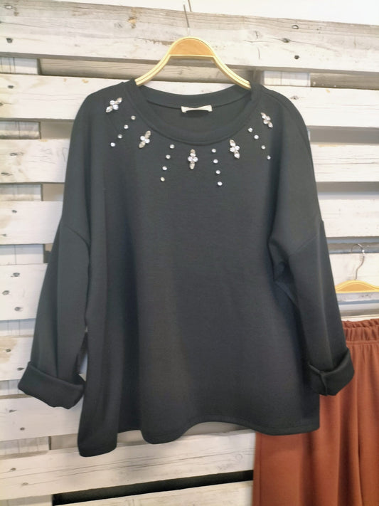 Sudadera Joya negro - botanikamoda