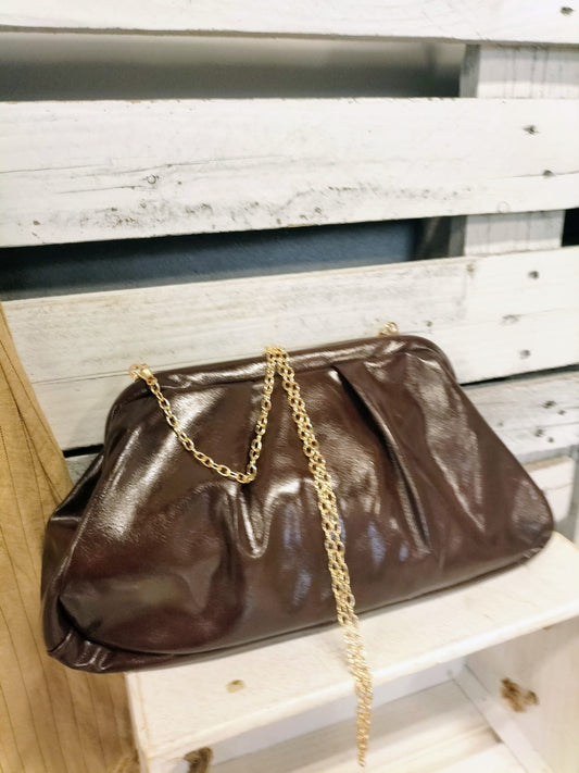 Bolso Candy Efecto Piel fría Chocolate