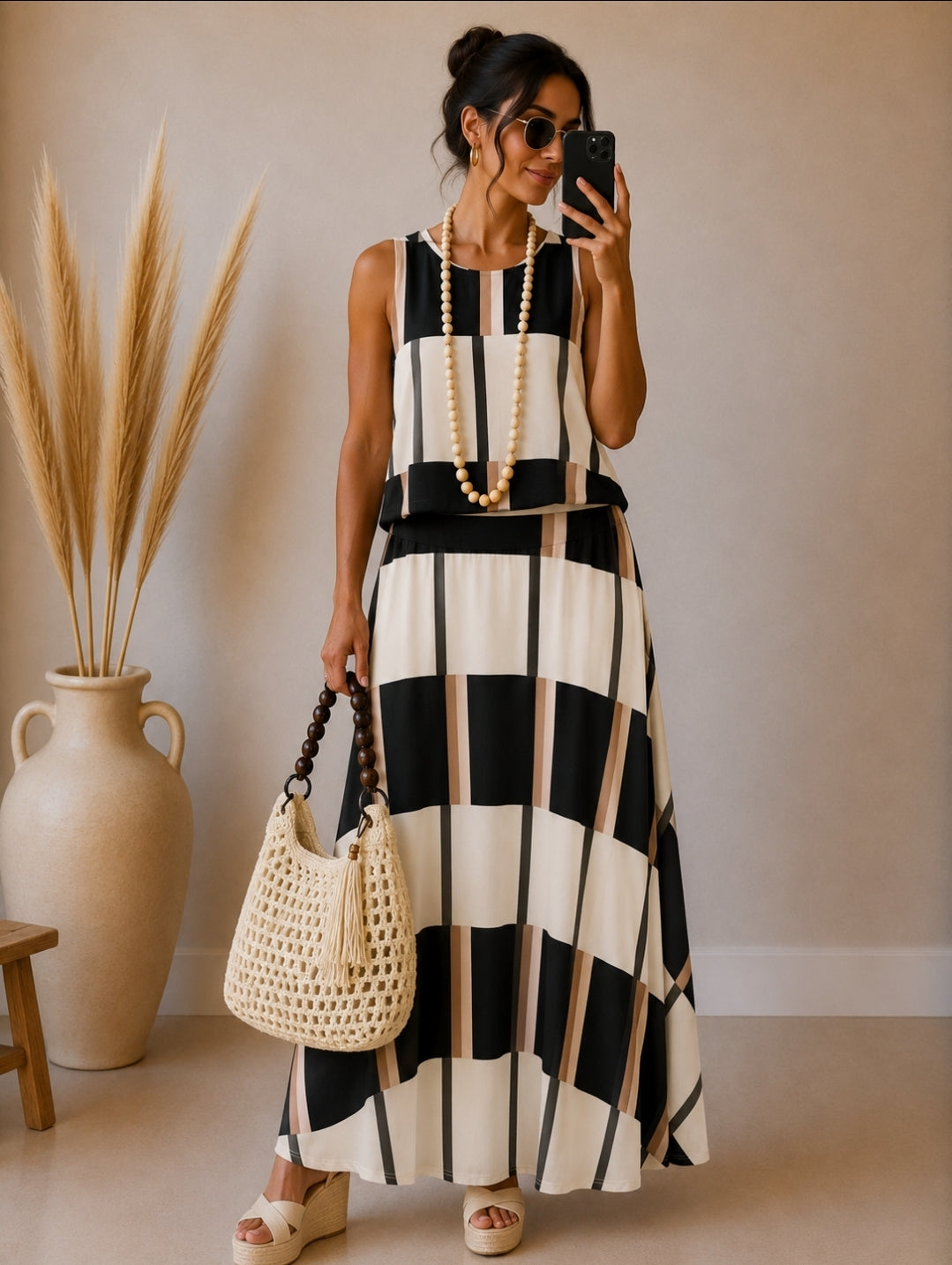 Conjunto punto suelto Chic con falda
